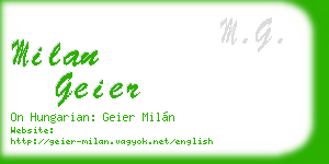 milan geier business card